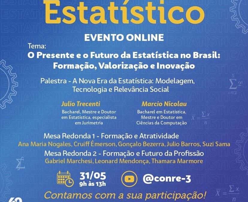 Convite para evento on-line em alusão ao Dia do Estatístico